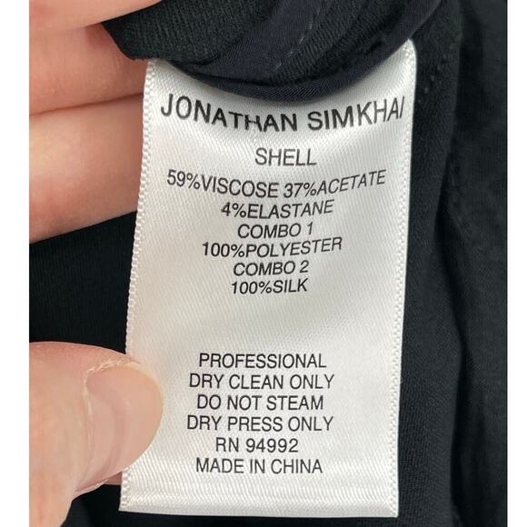 Jonathan Simkhai Black Paislee Lace Layered Handkerchief Hem Mini Dress size 12 - Picture 9 of 9